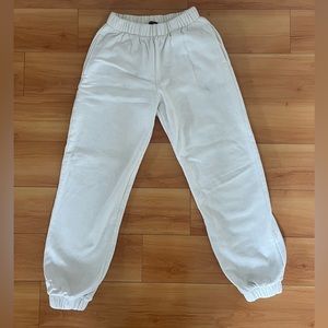 Brandy Melville White Rosa Sweatpants